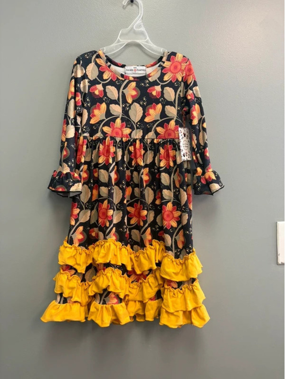 NWT Girls  Maxi dress size 10 12 floral fall ruffle